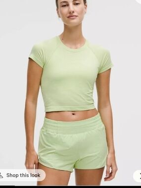 Lululemon Swiftly Tech 2.0 Cropped, Size 10, Lemongrass